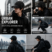 Casquette de baseball multi-poches de style cyberpunk, streetwear Harajuku, darkwear, équipement tactique, de qualité supérieure