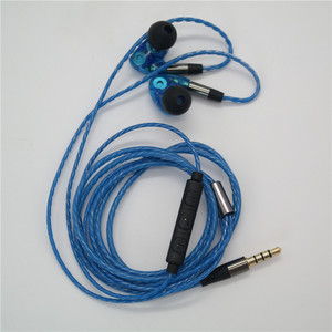 Icarer Headphone <b>Cable</b> With <b>Mic</b> Volume Control Blue Nylon Audio Adapter For Earphones - Product Image 2