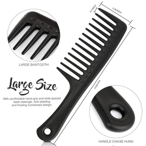 Personalizado pelo largo pelo mojado mango grande con los dientes y fácil de llevar peine de dientes anchos para cabello rizado - Product Image 2