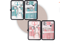 Ensemble de manucure et pédicure en acier inoxydable, 18 à 20 pièces, coupe-ongles, kit de toilettage, outil de beauté portable pour les soins des pieds, emballage en boîte