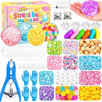Kit de fabrication de balles anti-stress DIY, 16 revêtements TPR, remplissages, kit transparent de balles anti-stress vides pour la création de jouets ASMR apaisants pour l'anxiété