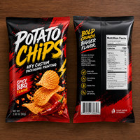 Sachets à fond plat pour chips, imprimés sur mesure, de qualité alimentaire, sachets en plastique à fermeture éclair pour bonbons, biscuits et emballages de snacks