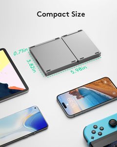 CE ROHS Three Fold Portable Mini Foldable Portable bluetooth Keyboard Multiple Devices Foldable Wireless Keyboard with Touchpad - Product Image 2
