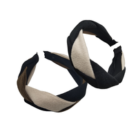 Bandeau de cerceau de cheveux rétro tricolore accessoires de cheveux en tissu tressé doux avec bandeau à la mode de conception croisée