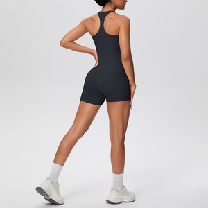 Completo Sportivo Personalizzato: Top Canotta e Pantaloncini, Scollo a V, Schiena Incrociata, Modellante, Traspirante, per <span class=keywords><strong>Fitness</strong></span> e <span class=keywords><strong>Palestra</strong></span>, Set Yoga 2 Pezzi - Product Image 4