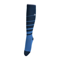 Chaussettes de sport à hauteur du genou de compression en jacquard pour hommes et femmes, respirantes, à rayures, antibactériennes, évacuant l'humidité.