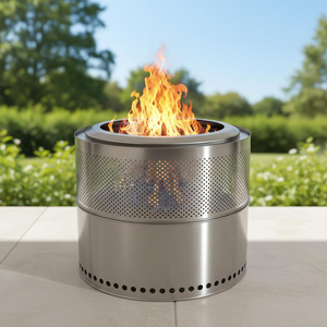 Brasero dôme en acier inoxydable pour l'extérieur, utilisable toute l'année, allumage manuel, montage facile, design moderne, chauffage rapide et réglable - Product Image 6