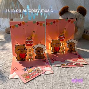 Tarjetas de Feliz Cumpleaños 3D Pop-Up con Luz y Música y Diseño de Pastel para Navidad o Invitaciones de Fiesta - Product Image 2