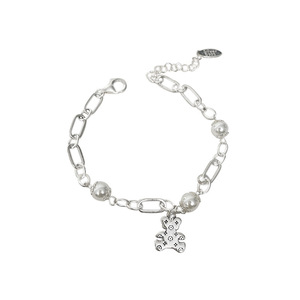 Pulsera de Perlas con Diseño de Oso Fresa en Plata de Ley 925, Joyería para Mujer, Regalo - Product Image 5