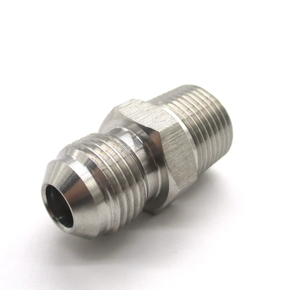 High Quality Stainless Steel 3/8 Male Flare x 1/2 NPT Threaded Hose Fitting Male Flare Coupling Quick Connector