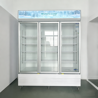 Kulkas Minuman Tiga Pintu Desain Ramping untuk Kafe/Dapur, Pendinginan Udara, Tahan Lama, Pengawetan Minuman Dingin, Kompresor Bermerek, Pendinginan Cepat