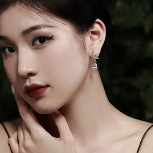 Dylam Exclusive Design S925 Silver <b>Fine</b> Jewelry Women Gifts Marquise Tear Flower Leaf Shape 5A Zirconia <b>Stud</b> <b>Earrings</b> - Product Image 6