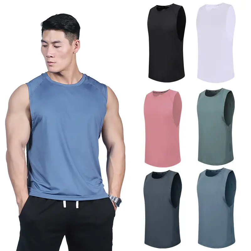 Người đàn ông thoáng khí tập thể dục ráp dây vest Polyester thể hình người đàn ông áo sơ mi không tay phòng tập thể dục Tank Tops cơ bắp Áo sơ mi