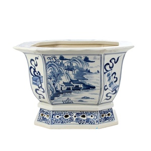RZKS12 13 14 Hand Painted Blue and <strong>White</strong> China Luxury Porcelain <strong>Planter</strong> for Porch - Product Image 1