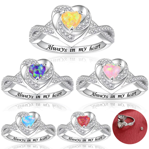 Cincin kremasi hati untuk abu-baja tahan karat zirkon cincin tanda mata perhiasan peringatan untuk wanita perhiasan kremasi - Product Image 1