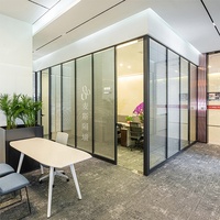 Wall Partition Glass Manufactures Modern Office Modular Soundproof Commercial Furniture Aluminium Office Partition