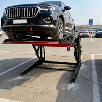 CE Tilting Stacket TEP606, élévateur de stationnement pour voitures à structure en acier à 2 niveaux pour plafonds bas