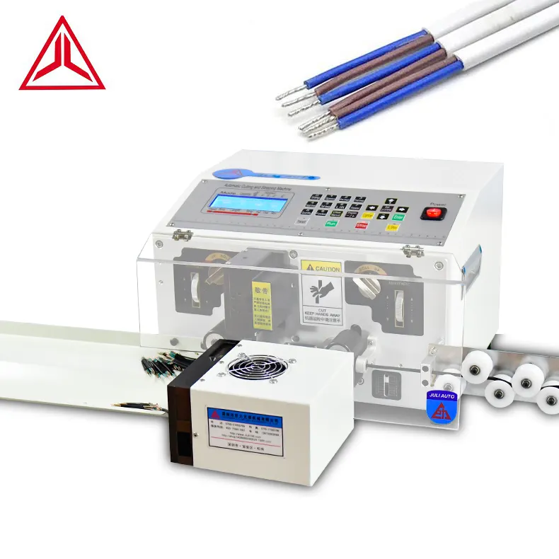 2 cores flat power cord cable wire cutting stripping twisting machine flat sheathed wire cutting striping and separating machine