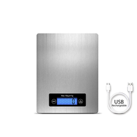 Báscula Digital de Cocina Recargable por USB, Báscula Multifuncional para Alimentos, Báscula Electrónica de Alta Precisión para Hornear en Casa