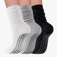 Kaos Kaki Pilates Custom Grosir Label Pribadi OEM dengan Logo, Kaos Kaki Pilates Longgar Setinggi Paha, Kaos Kaki Pilates Anti Selip, Pabrik Kaos Kaki Pilates
