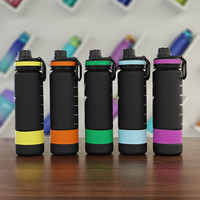 Best-seller - Bouteille d'eau anti-fuite sans BPA de 900 ml avec bouchon à vis et bec verseur, compatible lave-vaisselle, design minimaliste pour la remise en forme et l'exercice