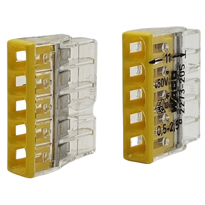ตัวเชื่อมต่อสายไฟแบบกด WAGOS 2273 205 5 ขา รุ่น 2273-205 สีเหลืองใส ตัวเชื่อมต่อสายไฟแบบเร็ว WAGOS 2273-205 1 เข้า 4 ออก - Product Image 6