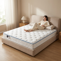 Matelas à ressorts ensachés simple et double pour hôtels et appartements avec housse en tissu tricoté 300 g/m² et mousse matelassée douce