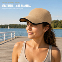 Casquette de baseball sans couture en gros, découpée au laser, respirante, séchage rapide, anti-transpiration, pliable, légère, pour hommes et femmes