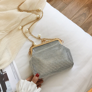 Nouveau sac fourre-tout carré à sequins pour <span class=keywords><strong>femme</strong></span>, sac à bandoulière messager tendance <span class=keywords><strong>avec</strong></span> chaîne métallique et fermoir, <span class=keywords><strong>pochette</strong></span> pour soirée - Product Image 3