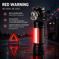 Lampe torche LED rotative super lumineuse avec batterie intégrée, fixation magnétique, lampe de travail multi-poches pour réparation automobile et camping