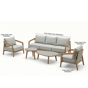 Novo Lançamento <span class=keywords><strong>2026</strong></span>: Conjunto de Sofá para Exterior de 3 Peças com Estrutura em Teca e Alumínio, Corda Trançada, Impermeável – Móveis para Pátio, Varanda de Hotel e Jardim - Product Image 3