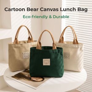 Sac à main japonais en toile avec fermeture éclair, grande capacité, souple, pour le bureau ou le déjeuner, style Mori, simple et polyvalent, doublure en polycoton - Product Image 1