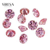 Viresa 0.8-2mm Moissanite rose de laboratoire à taille brillante, effet de couleur, petites pierres VVS en vrac, certifiées par un tiers, 1ct/sac