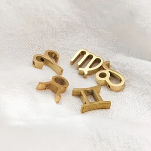 EManco - Colgantes de Acero Inoxidable <span class=keywords><strong>con</strong></span> 12 Signos del Zodiaco para Mujer, Color Oro de 14K, Estilo Clásico, Diseño Geométrico, para Hacer Collares y Pulseras - Product Image 6