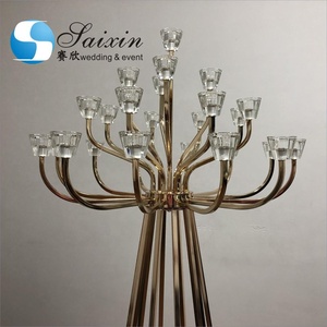 ZT-440 Hot Sell Wedding Table Decoration 25 Arms Big Gold Metal <strong>Candelabra</strong> - Product Image 6