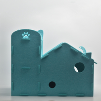 Épissure faite à la main en feutre chat grotte respirant pli plat feutre chat et chiot maison cachette confortable pour chats d'intérieur