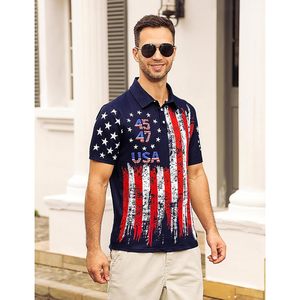 Camiseta Polo Personalizada con Bandera Americana para Hombre, Manga Corta, Secado Rápido, Camiseta Patriótica de Golf para el 4 de Julio, Día de la Independencia - Product Image 5
