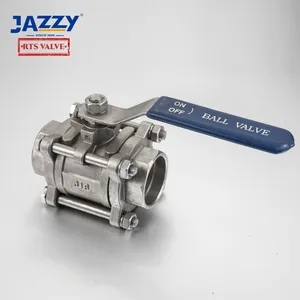 JAZZY factory original stainless steel 304 316 socket welded 3pc ball valve stainless steel Ball Valve