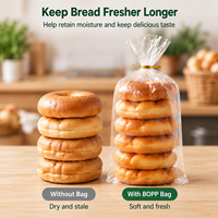 Sacs d'emballage alimentaire personnalisés en gros, en BOPP transparent, pour pain, baguette, pâtisserie, boulangerie