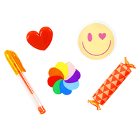 Mini Set de Papelería para Equipaje, Incluye Notas Adhesivas, Borrador, Clip, Bolígrafo de Gel Compacto, Resaltador, Útiles Escolares Portátiles para Niños