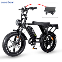 Vélo à pneus larges OUXI V8 48V avec écran LCD NFC et interrupteur d'arrêt, V5.0, vitesse réglable à 25/50 km/h