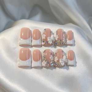 <span class=keywords><strong>Uñas</strong></span> Postizas de Cobertura Total Hechas a Mano, Estilo Duckbill Flare Y2K, Personalizadas para Fiestas, Última Moda de Primavera, <span class=keywords><strong>Uñas</strong></span> a Presión 2026, Venta al Por Mayor - Product Image 6