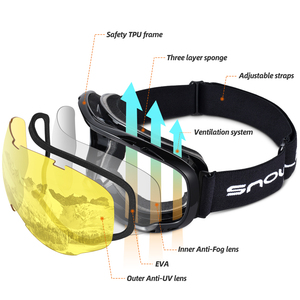 Las mejores <span class=keywords><strong>gafas</strong></span> deportivas OTG para jóvenes, <span class=keywords><strong>gafas</strong></span> <span class=keywords><strong>de</strong></span> esquí con lentes amarillas con protección UV 400 y doble capa antivaho para snowboard y nieve - Product Image 6