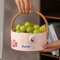 Hete Aanbieding Japanse Minimalistische Design SpongeBob SquarePants Snack Schaal Draagbare Mandje Keramische Fruit Schaal