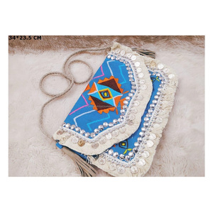 2023 luxe dames soirée mariage pochette artisanal indien perlé coton motif léopard nouvelle Collection gourou Kirpa exportations - Product Image 1