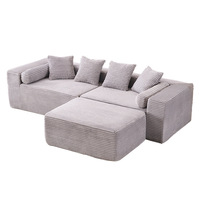Canapé modulaire en tissu sans cadre, style nordique, en forme de L, avec fonction inclinable, pour salon domestique, modèle Compression One Seat Tofu Block