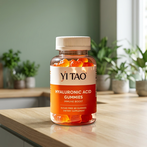 Gummies à l'acide hyaluronique sans sucre, 60 unités, complément immunostimulant, favorise l'hydratation de la peau et le bien-être général. - Product Image 1