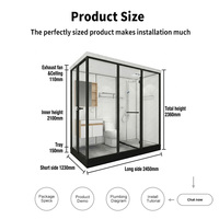 Module de salle de bain modulaire YEETE avec cabine de douche en verre, meuble-lavabo et rangement pour hôtels, appartements et projets de construction préfabriqués