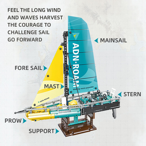 Jouet éducatif, modèle de bateau <span class=keywords><strong>à</strong></span> voile, yacht, <span class=keywords><strong>bateaux</strong></span> et navires, bateau <span class=keywords><strong>à</strong></span> voile, décoration, jouet de construction, ensemble de blocs de construction - Product Image 5