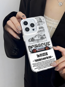 Coque de téléphone en TPU avec design de voiture de course 911 GT3 RS, peinture UV, anti-empreintes digitales, antichoc pour 17/16/15/14/<span class=keywords><strong>13</strong></span> Pro Max - Product Image 4